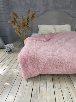 Ковдра всесезонна Grass Ведмідь плюшеве хутро з коротким ворсом 200x230 см рожевий (tra11)