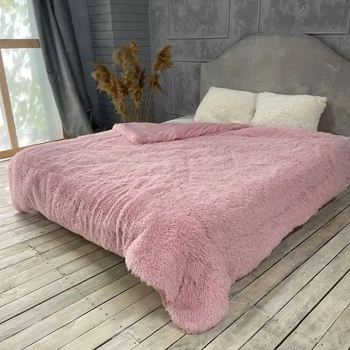 Ковдра всесезонна Grass Ведмідь плюшеве хутро з коротким ворсом 200x230 см рожевий (tra124)