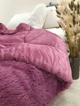 Ковдра всесезонна Grass Ведмідь плюшеве хутро з коротким ворсом 200x230 см рожевий (tra101)