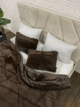 Одеяло всесезонное Grass Медведь плюшевый мех с коротким ворсом 200x230 см коричневый (tra50)