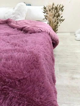 Одеяло всесезонное Grass Медведь плюшевый мех с коротким ворсом 200x230 см розовый (tra51)