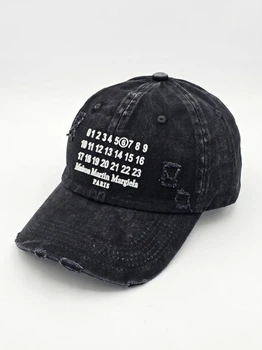 Кепка Maison Martin Margiela Distressed Numbers Baseball Cap Washed Black / Вінтажна літня бейсболка з потертостями для літа майсон маржела