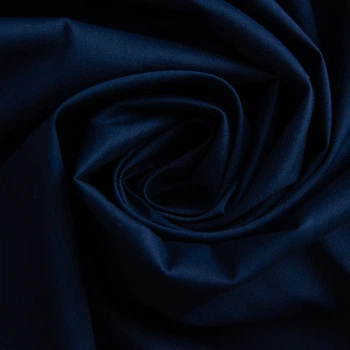 Ткань поплин cotton IDEIA 120 г/м2 140 см натуральная хлопковая ткань с эластаном для одежды и текстиля т/синяя