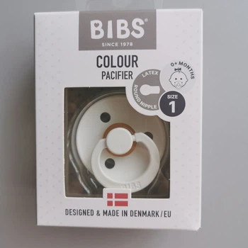 Соска пустышка Bibs Colour round White 0-6 мес 1 размер латекс круглая