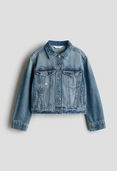 Підліткова джинсова куртка для дівчинки H&M 146 см Синя (26070801C)