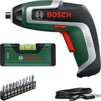 Аккумуляторная отвертка Bosch IXO 7, набор бит, уровень (06039E0008)