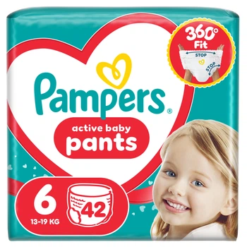 Підгузки-трусики Pampers Active Baby Pants Розмір 6 (13-19 кг) 42 шт (8006530316699)