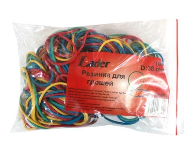 Гумки для грошей LEADER кольорові 100г