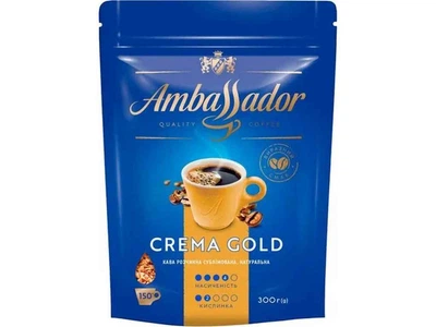 Кава розчинна AMBASSADOR 300г Crema Gold, пакет