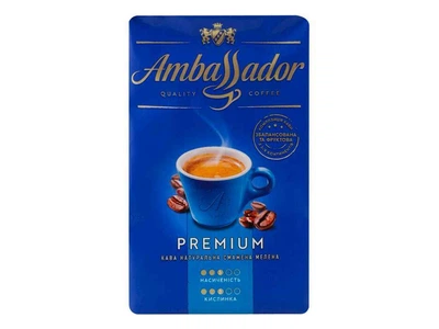 Кава мелена AMBASSADOR 225г Premium, вак.уп.