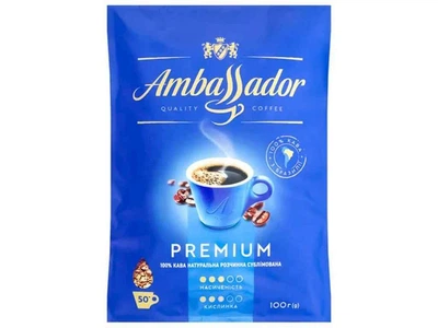 Кава розчинна AMBASSADOR 100г Premium пакет
