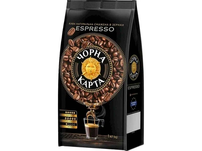 Кава в зернах ЧОРНА КАРТА 1кг Espresso пакет