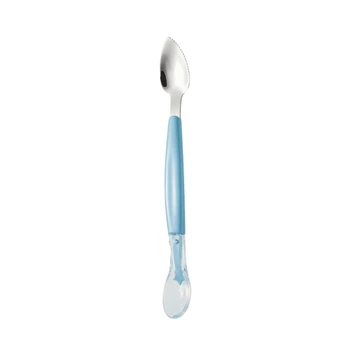 Детская ложка 2 в 1 для кормления и приготовления пюре GlesSpoon, голубая