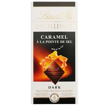 Темний шоколад Lindt Excellence Caramel з карамеллю та морською сіллю 100 г (3046920027281)