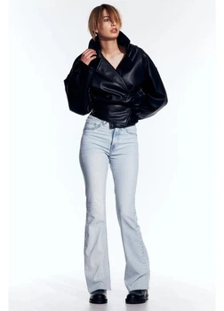 Джинси Кльош жіночі H&M 271109636 34 Блакитні (2727000129422)