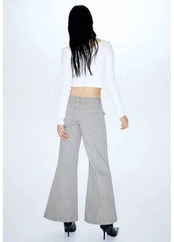 Джинси Кльош жіночі H&M 271216001_lightgrey 42 Світло-сірі (2727000121327)