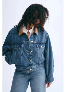 Джинсовая куртка женская H&M 271267253 S Синяя (2727000119157)