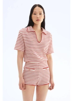 Шорти жіночі H&M 271284705 XL Кремовий/Червоний (2727000134419)