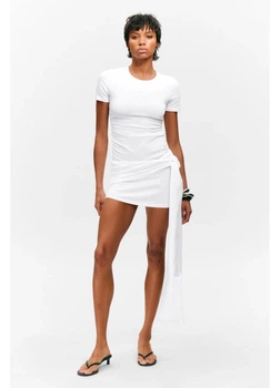 Платье-футболка короткое летнее женское Monki 271282539 L Белое (2727000106867)