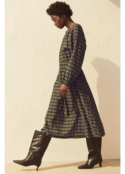 Платье длинное осеннее женское H&M 270922455 M Хаки (2727000129170)