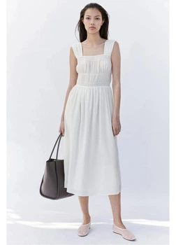 Сукня міді літня жіноча H&M 271229619 M Кремова (2727000129262)