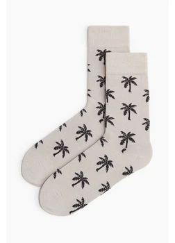 Носки мужские высокие H&M 270783707_beigepalm 43-45 Бежевый/Черный (2727000113452)