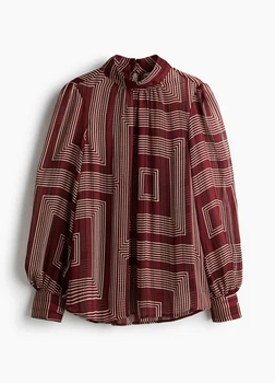 Блузка женская H&M 271160381 XS Бордовая (2727000103996)
