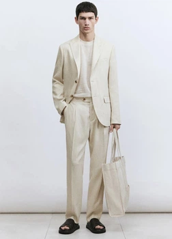 Піджак чоловічий H&M 271262253 58 Бежевий (2727000107239)