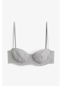 Бюстгальтер с косточками хлопковый H&M 271206029 75B Серый (2727000143404)