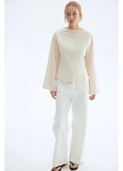 Блузка жіноча H&M 271301320 XS Кремова (2727000142193)