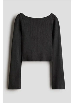 Детский свитер-реглан для девочки H&M 271233808 134 см Темно-серый (2727000142414)