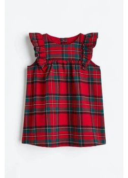Детский летний сарафан для девочки H&M 271087983 74 см Красный/Клетка (2727000126063)