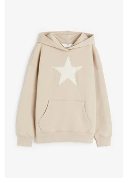 Подростковое теплое худи на флисе оверсайз для девочки H&M 271196885 170 см Бежевое (2727000135287)