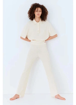 Брюки женские H&M 271281700 M Кремовые (2727000111670)