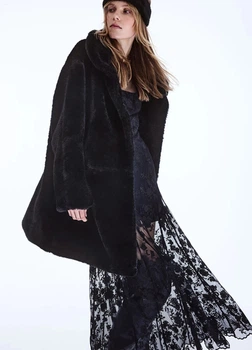 Эко шуба женская H&M 271252181 S Черная (2727000096267)