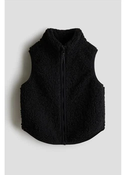 Дитячий хутряний жилет для хлопчика H&M Thermolite 271302227 110 см Чорний (2727000135317)
