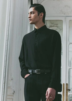 Сорочка чоловіча H&M 271264825 3XL Чорна (2727000108328)