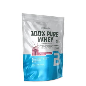 Сывороточный протеин BioTech 100% Pure Whey, 900 грамм - Малиновый чизкейк