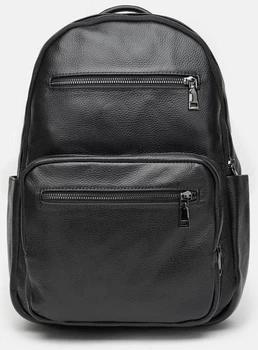 Мужской кожаный рюкзак Borsa Leather черный практичный городской кожаный рюкзак 37×25×16 см 54104