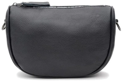 Женская кожаная сумка Borsa Leather элегантная черная сумка через плечо из натуральной кожи 54222