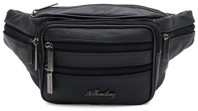 Мужская кожаная поясная сумка Borsa Leather кожаная бананка на пояс прочная поясная сумка для города 51987