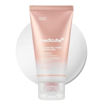 Маска для обличчя MEDICUBE Collagen Milk Toning Wrapping Mask 75 мл зволоження та вирівнювання тону шкіри