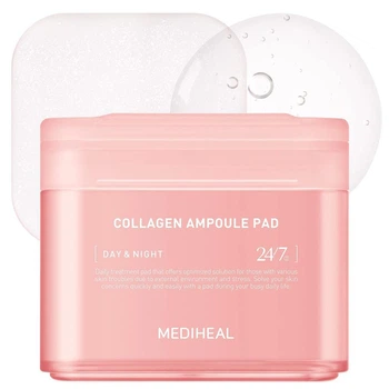 Тонер-педи MEDIHEAL Collagen Toner Pad Day/Night 80 шт — зволоження та підвищення пружності шкіри з колагеном