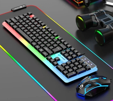 Игровой комплект GTX350 USB RGB клавиатура мышь для ПК ноутбука черный