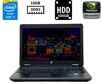Ноутбук Hewlett Packard ZBook 15 15.6" TN 1920x1080 Core i7-4700MQ 2.40GHz 16GB DDR3 HDD 500GB NVIDIA Quadro K1100M 2GB GDDR5 Камера (HZ15TNR16H500K1100MB2) Б/У