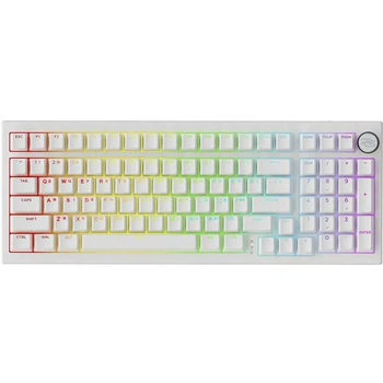 Беспроводная механическая клавиатура Proove Gaming Slicker Special Edition White, Huano Kobe Switch, RGB, (2.4G/Bluetooth/USB)