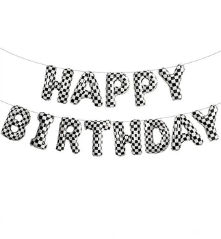 Повітряні кулі "Happy Birthday шахматка", розмір – 40 cм