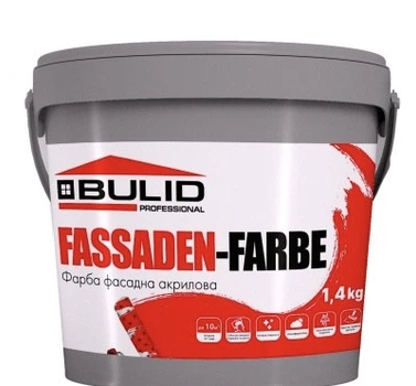 Краска "FASSADEN FARBE" фасадная акриловая 1.4кг ТМ «BULID»