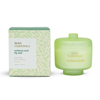 Свеча в стеклянном подсвечнике Kaktus Bliss Essentials Verbena and fig leaf 230гр