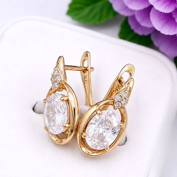 Сережки Xuping Jewelry довжина 1.7см ширина 8мм медичне золото позолота 18К с1686